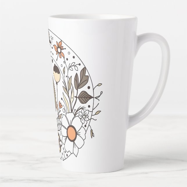 Caneca De Café Latte Flora Delicada N02 (Direita)