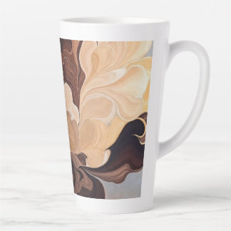 Caneca De Café Latte Floração Dourada da Terra