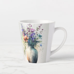 Caneca De Café Latte Florais multicolores nº 10