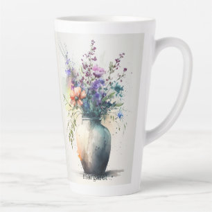 Caneca De Café Latte Florais multicolores nº 10