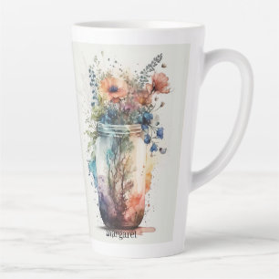 Caneca De Café Latte Florais multicolores nº 6