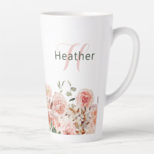 Caneca De Café Latte Floral