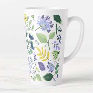 Caneca De Café Latte Floral