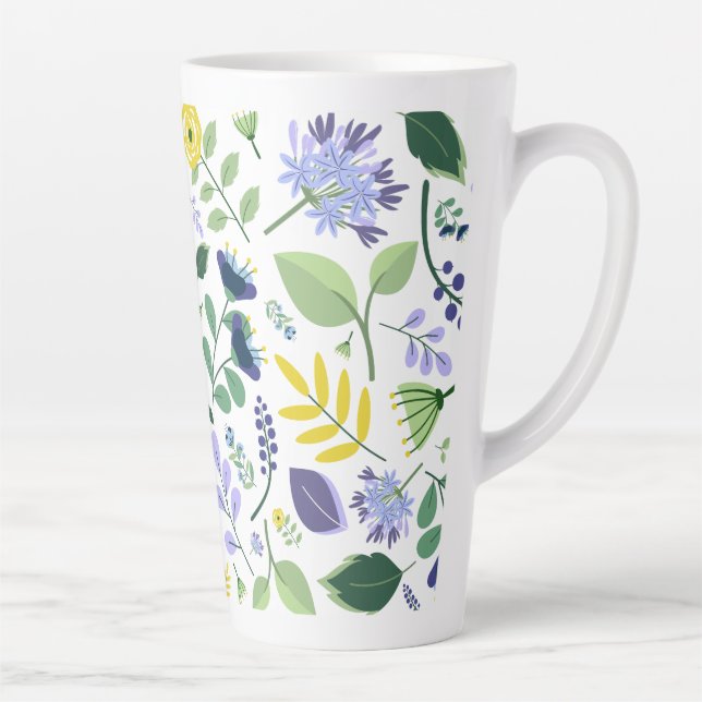 Caneca De Café Latte Floral (Direita)