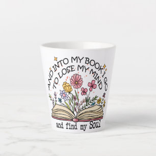 Caneca De Café Latte Floral Book Lover