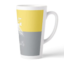 Floral Branco Moderno no no Colorblock Personaliza