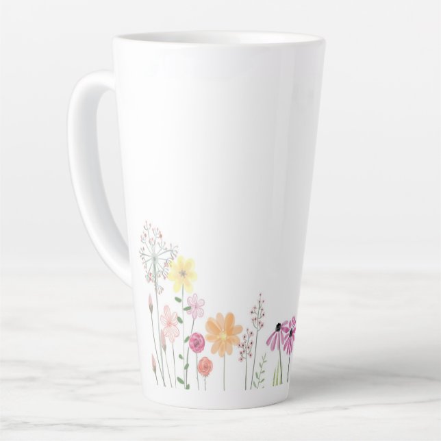 Caneca De Café Latte Floral Coffee Mug (Ângulo esquerdo)