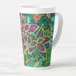 CANECA DE CAFÉ LATTE FLORAL/COLEUS PLANT/PHOTOG.WITH EFEITOS DIGITAIS