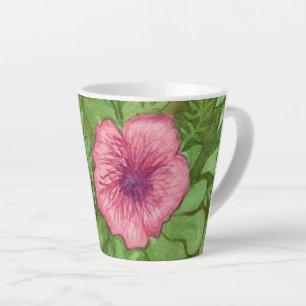 Caneca De Café Latte Floral de Aquarela
