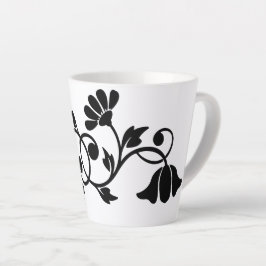 Caneca De Café Latte floral-flores-motif