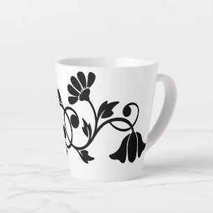 Caneca De Café Latte floral-flores-motif