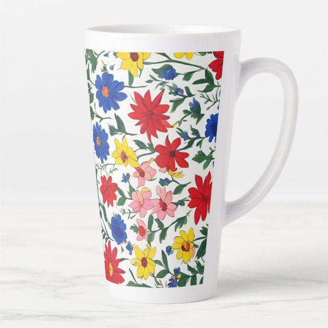 Caneca De Café Latte Floral Grande (Direita)