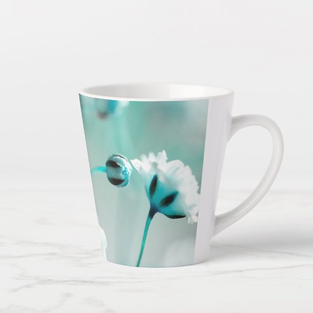 Caneca De Café Latte Floral Impressão Latte Mug (Direita)
