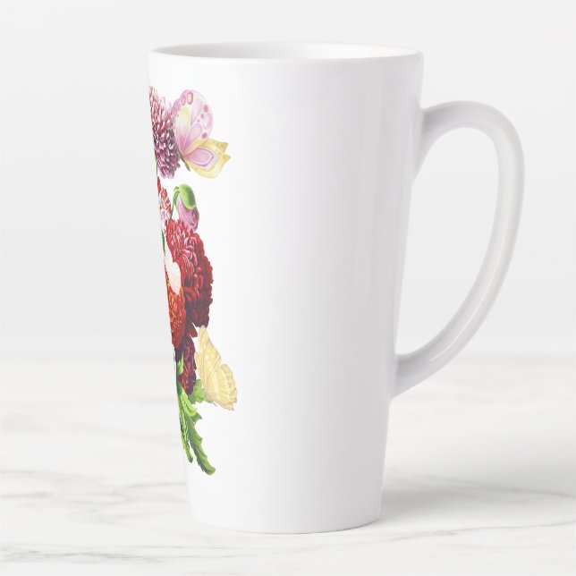 Caneca De Café Latte Floral Latte Mug (Direita)
