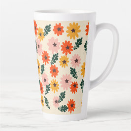 Caneca De Café Latte Floral projetado