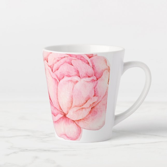 Caneca De Café Latte Floral Punk Ilustrado à Mão (Direita)