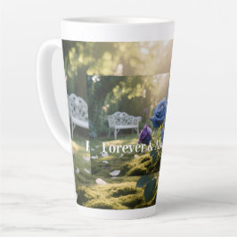 Caneca De Café Latte Floral Romântico Personalizado por Elegância Rosa