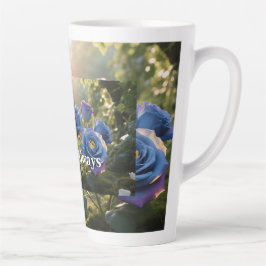 Caneca De Café Latte Floral Romântico Personalizado por Elegância Rosa