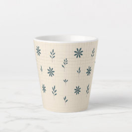 Caneca De Café Latte Floral verde minimalista pequeno