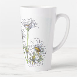 Caneca De Café Latte Floral Watercolor Daisy I Love You Nana Gift
