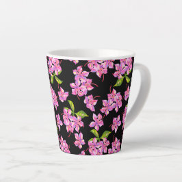 Caneca De Café Latte Flores