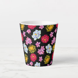 Caneca De Café Latte Flores