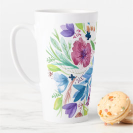 Caneca De Café Latte Flores de água