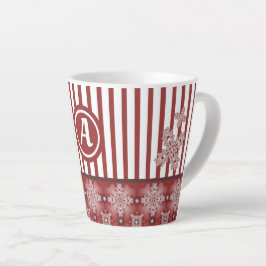 Caneca De Café Latte Flores de Artdeco em Estilo Retroativo com monogra