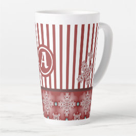 Caneca De Café Latte Flores de Artdeco em Estilo Retroativo com monogra