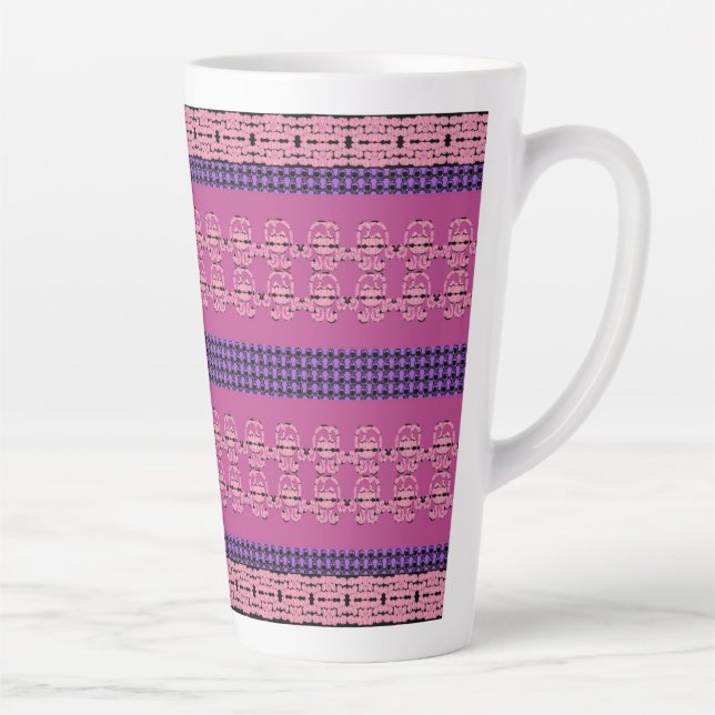 Caneca De Café Latte Flores de Cálice e Rosetas (Direita)