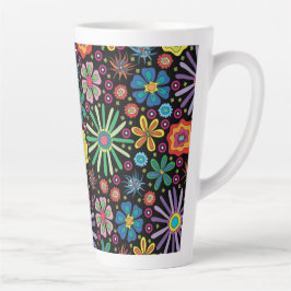 Caneca De Café Latte Flores de Celebração