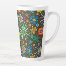 Caneca De Café Latte Flores de Celebração