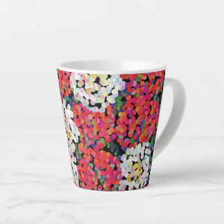 Caneca De Café Latte Flores de Cristal Vermelho