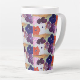 Caneca De Café Latte Flores de Mola Anemone