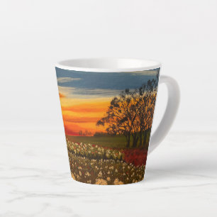 Caneca De Café Latte Flores de primavera no Sunset, por Gary Poling