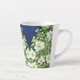Caneca De Café Latte Flores de Tahlia -