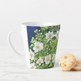 Caneca De Café Latte Flores de Tahlia -