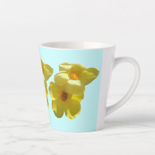 Caneca De Café Latte Flores de Trombeta Dourada I