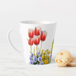 Caneca De Café Latte Flores de Verão