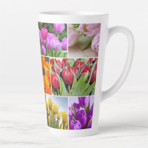 Caneca De Café Latte Flores Decorativas