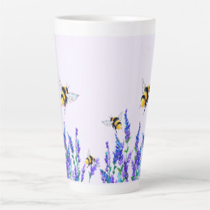 Caneca De Café Latte Flores e abelhas Latte Mug Primavera Joy