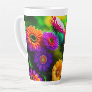Caneca De Café Latte Flores em todo lugar
