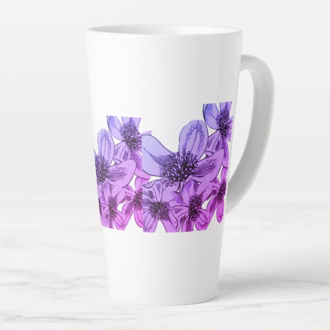 Caneca De Café Latte Flores Filtro Miami (Ângulo direito)
