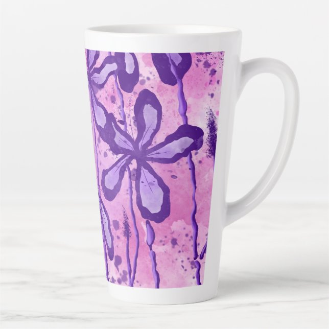Caneca De Café Latte Flores Inclusas (Direita)