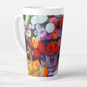 Caneca De Café Latte Flores Monet e Frutas