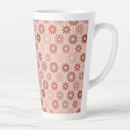Caneca De Café Latte Flores Ogee Boho