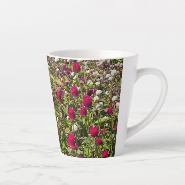 Caneca De Café Latte Flores rosa (Direita)