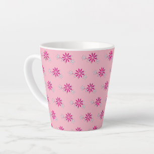 Caneca De Café Latte Flores Rosa 4Laila Latte Mug