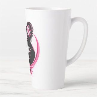 Caneca De Café Latte Flores Rosa Elegantes Maternidade Amor Mulheres