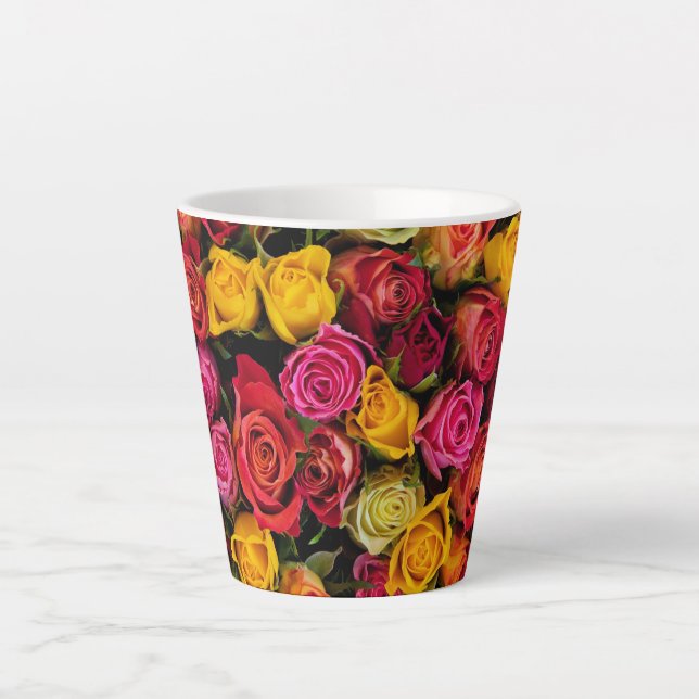 Caneca De Café Latte Flores rosas (Frente)